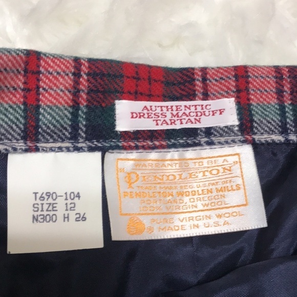 Vintage 70’s Pendleton Wool Plaid Macduff Tartan Skirt Sz 12 - Picture 7 of 11